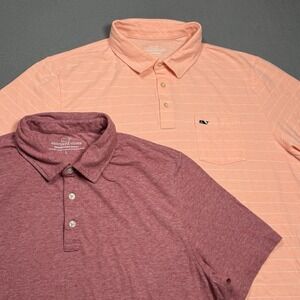 Vineyard Vines Edgartown Polo Shirt Mens Large Pima Cotton Stretch Lot of 2
